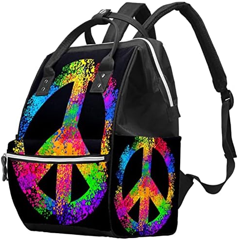 Пътен Раница GUEROTKR, Чанта За Памперси, Рюкзачные Чанти За памперси, Цветни doodle с изображение на символа на мира