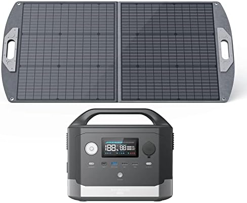 Преносима електрическа централа Marxon G300 със слънчев панел с мощност 100 Вата x1 пакет, слънчев генератор с мощност 300 Wh капацитет от 2 300 W (скок на напрежението 600 W) ac Контакти, Комплект за резервно захранване