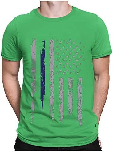 Тениски с 4-ти юли, Мъжки Ризи с Деня на Независимостта,Мъжки Тениски С Изображението на Знамето на САЩ С Къс ръкав на Американската Реколта Тениска
