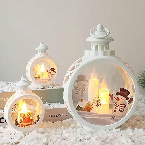 Коледна Декоративна Настолна Лампа за Свещи Home Party Мигащ Фенер, Захранван от Батерии за Коледна Украса