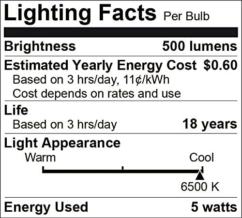 Крушка Miracle LED 604710 мощност 5 Вата за една стотинка, Замяна на 60 W, идеален лампа за домашна употреба A19, студен Бял, 4 Бр. в опаковката