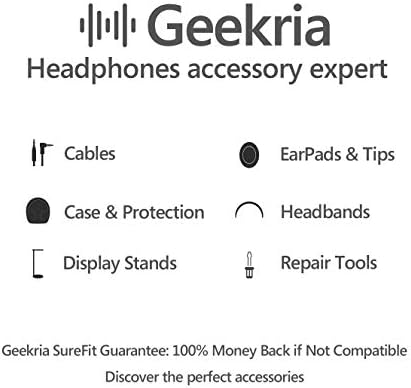 Калъф за слушалки Geekria Shield, който е Съвместим с игри слушалки Bose QuietComfort 45 II, QC, 35 II, QC 25, кейсом QCSE, Променена пътна чанта с твърд корпус за съхранение на кабела (тъмно-сиво)