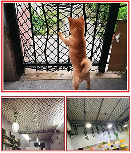 AWSAD Детска Защитна мрежа за домашни любимци, Защитна мрежа за котки, Найлон Въже за детски площадки, Защитна мрежа за балкон стълби, Мрежа за катерене по растенията Цвят: окото 6 см, размер: 1 х 9 м. (3 х 29 метра)