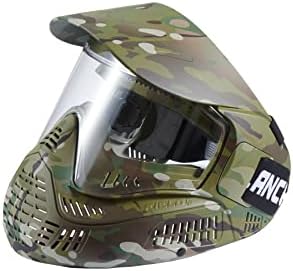 Страйкбольная маска Lancer Tactical Camo Full Face и защитни очила с козирка - Изработени от полиетилен с висока якост за максимална защита