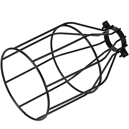 SEUNMUK 6 Опаковки Черен Метален Защитен кожух лампа, Защита на лампи в Ретро Стария Свободния Стил, Регулируема Скоба За Метален рамките на защитен Кожухе лампи, Метал