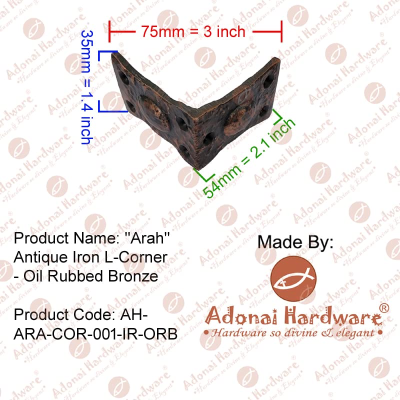 Профили Adonai Arah Старинен Железен L-shape area (идва по 4 броя в опаковка) - Бронз, настъргани с маслени бои