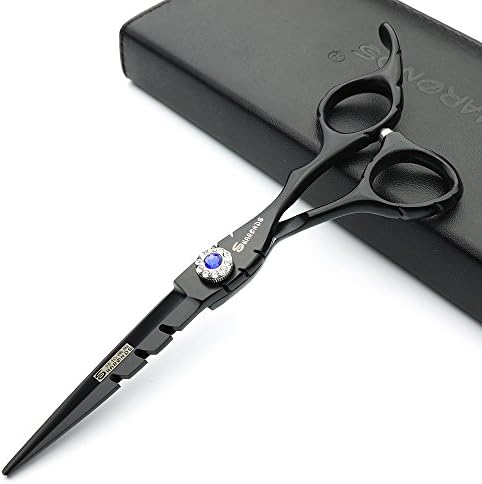 6-инчови фризьорски ножици от стомана 440C фризьорски ножици за рязане + филировочные ножица (черни) (ножици за рязане)