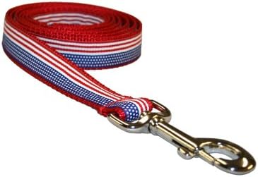 Каишка за кучета XSmall с американския флаг: ширина 1/2, дължина 4 метра - Произведено в САЩ