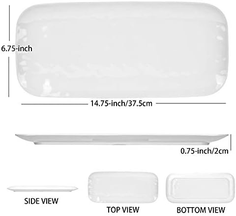 Меламиновые тави KOXIN-KARLU, Обслужващи подноси и чинии с диаметър 14,75 инча, комплект от 3 бели | на Ковани форми, меламин, не съдържа BPA