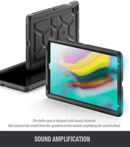 Калъф Galaxy Tab S5E, Поетичен Сверхпрочный устойчив на удари Силиконов калъф за деца, серия TurtleSkin, Samsung Galaxy Tab S5E 10.5 инча (SM-T720/T725) 2019 година на издаване, черен