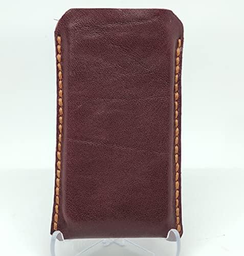 Чанта-кобур от естествена кожа за ZTE Nubia Red Magic 5G, Калъф за вашия телефон ръчна изработка от естествена кожа, Изработен по поръчка Кожен Калъф-чанта за носене, Вертикална Мека Кожена кобур, Кафяв Плътно в Близост
