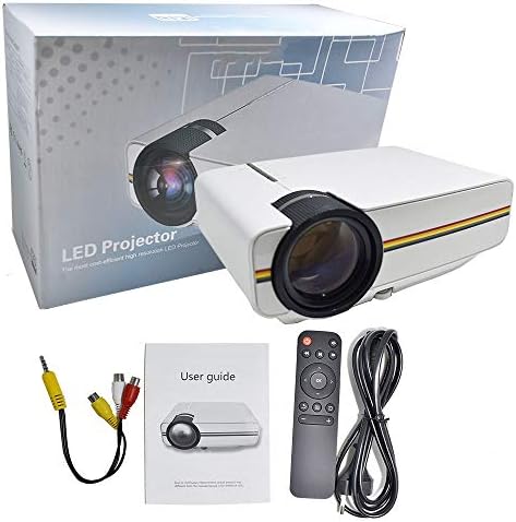 ZLXDP Актуализиран мини проектор 1080P 1800 лумена Преносим LCD led проектор за домашно кино, съвместим с USB, 3D проектор (Цвят: D, размер: YG400)