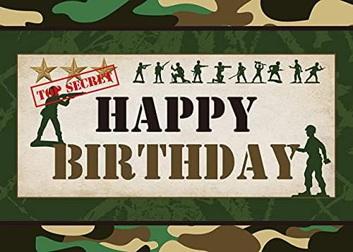 Армейски войници честит Рожден Ден на Фон За Снимки Армейски Зелен Камуфляжный Маса за Торта Банер Подпори за фото студио (7x5 фута)