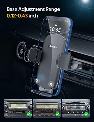 Кола за телефон с вход за cd-та Amicus, Универсално закрепване за мобилен телефон със силен припадък, ротация на 360 °, е съвместим с iPhone, Samsung, Huawei, Galaxy, LG и всички смартфони