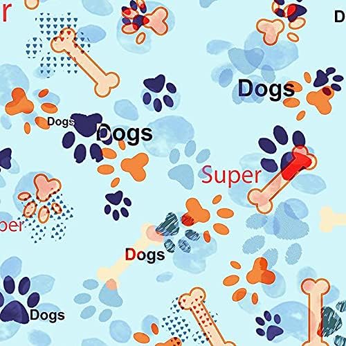 Дизайнерски стеганая плат от памук, Супер Dogs (хладно) в парцела (синьо, тъмно синьо, оранжево)