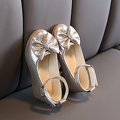 Обувки за малки момичета Мери Джейн, обувки за Сватба шаферките, Обувки принцеса с цветовете на ниски токчета, вечерни учебни обувки (злато, 12-15 месеца)