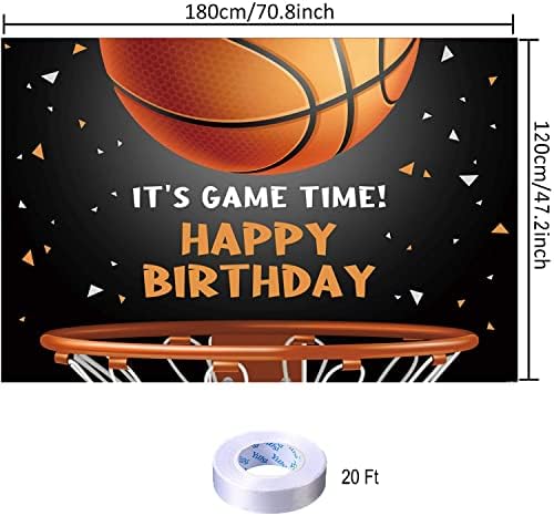 Баскетбол честит Рожден Ден на Фона Украса Баскетбол честит Рожден Ден Банер Баскетбол Рожден Ден Снимка Фон за Дома На Закрито, на Открито, Украса за Парти по Случай рождения Ден на Доставка 70,8 x 47,2 Инча