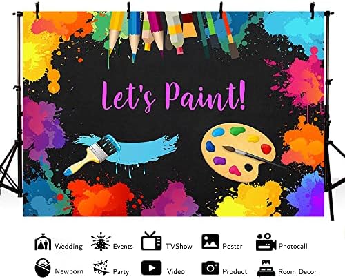 AIBIIN 7x5ft Нека Нарисуваме Фон Цветни Графити, Стенни Снимка Фон Инструменти За Рисуване на Спрей Изкуството Вечерни Украса За Елементарно Банер Декор на Масата за Тортата