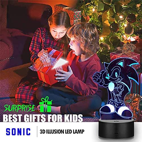 GOCOLER 16 Цвята 3D Илюзия лека нощ, Настолна Лампа с Дистанционно Управление Украса на Детската Спалня, Нощно Подарък Играчка за Момчета Момичета На рождения Ден на Коледа