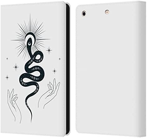 Дизайн на своята практика за главата Официално Лицензиран Haroulita Snake Небесната Tattoo Кожен Калъф-награда за портфейла, който е Съвместим с Apple iPad Mini 1 / Mini 2 / Mini 3