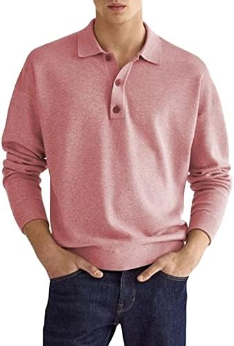 Мъжка Риза Поло с дълъг ръкав, Ежедневни Ризи Slim Fit, Обикновена Тениска, Памучни Блузи, Модни Тениски, Пуловер