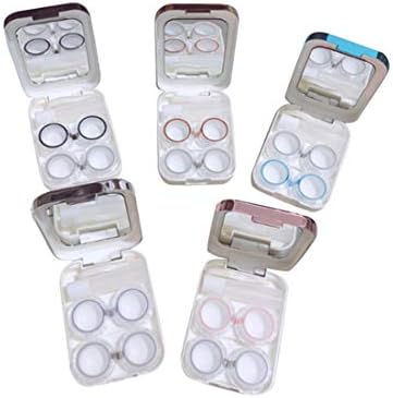 Изискан калъфи за контактни лещи MUDOR – Мини-Сладък Пътен комплект за контактни лещи и чанта-органайзер без течове за меки и твърди лещи (Огледално-син)