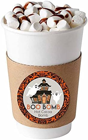Етикети Boo Bomb с духове на тема Къща с духове и на духа на Хелоуин, общо 40 2-инчов кръгли етикети (20 групи от по 2 броя) от AmandaCreation