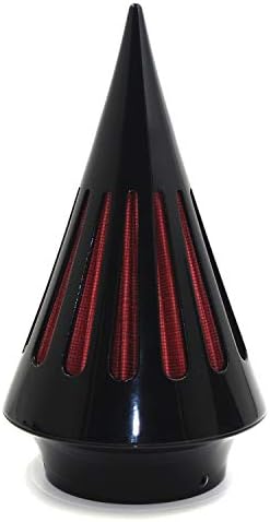 HTTMT - Лъскаво Черен конус A/ Large с шипове и миещ се въздушен филтър, Съвместим с воздухозаборником въздушен филтър VT750 през Цялата година [P/N: US-CONE-A-BIG]