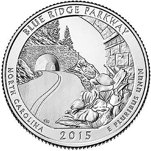 Национален парк на САЩ 2015 28-аз Версия на P Blue Ridge Landscape Road Айде Колекция coinCoin Възпоменателна Монета