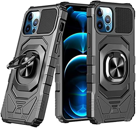 Корпус Benvisko за iPhone 12/12Pro (Alliance Armor), Въртящ се на 360 ° Скоба, Метални Магнитен (черен)