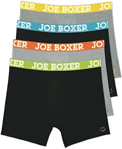 Мъжки Слипове-боксерки Joe Boxer, 4 опаковки – Дишащи Обикновена Памучни Ластични Гащи-Боксерки, без тагове за мъже, опаковки от 4