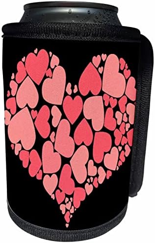 3 Нарисувайте Сърце, Пълно с бледо-розови сърца, черен фон, - на Опаковки за бутилки-хладилника (cc_356244_1)