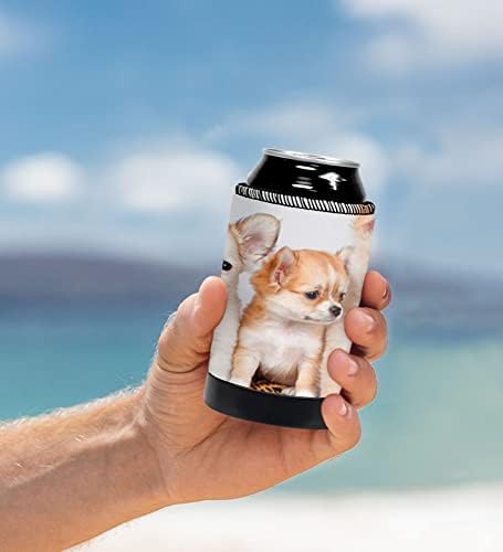 Охладител за консерви Mugzie Deluxe (произведено в САЩ) - Висококачествен Неопреновый Материал за неопрен, Изолатор за Кутии от напитки или бутилки от бира на 12 унции - Three Amigos Puppies