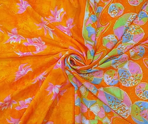 Пегли, индийското винтажное сари с герои и цветен модел, плат за бродерия, комбинация от 4 многоцветни рокли-сари