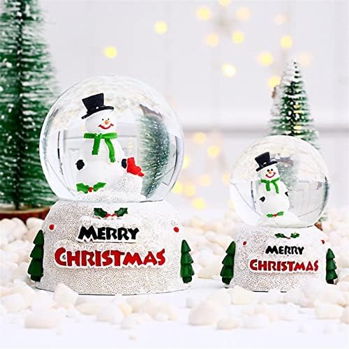 MCDKBLK Музикални Кутии за бижута за Жени Коледа Снежна Топка Цветно Осветление Красив Декор на Работния Плот на Дядо Коледа, Снежен човек Стъклена Топка на Коледна Украса (Цвят: Малък размер: Снежен човек)