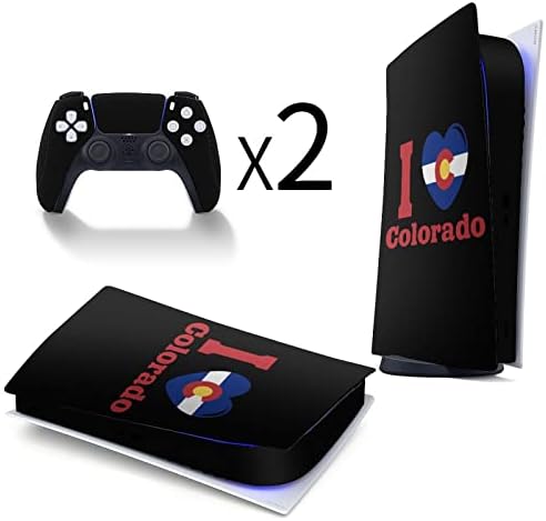I Love Colorado 3 бр. Стикер върху цялото Тяло, Стикер за PS5 Digital Edition за конзолата PS5 и контролер