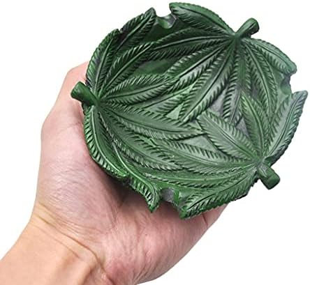 LDELS Leaf Листа Пепелник От Смола Прекрасен Cartoony Зелен Пепелник За Домашния Офис Забавни Декоративни Креативни Аксесоари за Пушачи, Подарък за Мъже