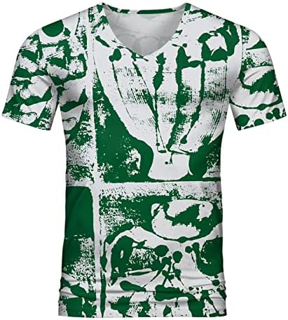 2023 Нова Мъжки Пролетно-лятна Спортна Тениска за почивка, Тънка Мека Лека Тениска с V-образно деколте и къси ръкави, Малка