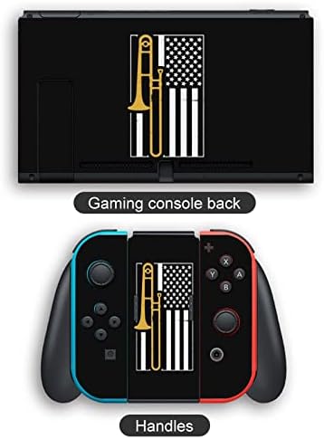 Знамето на Съединените американски Щати, Стикер на Тромбон, Етикети, Покриващи Защитно предната панел за Nintendo Switch