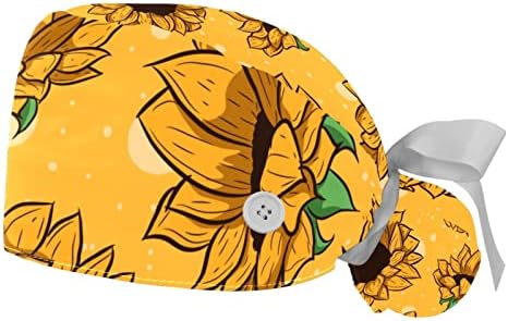 2 Опаковане на Работни шапки за еднократна употреба с Пуговицей, с Хубаво Шарките на Пчелите, С Начесом, Търкане-Шапки За Жени с Дълга Коса