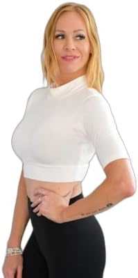 Многопластова тениска с високо воротом и дълъг ръкав HALFTEE | Съкратен блузи за жени и юноши | XS-3X