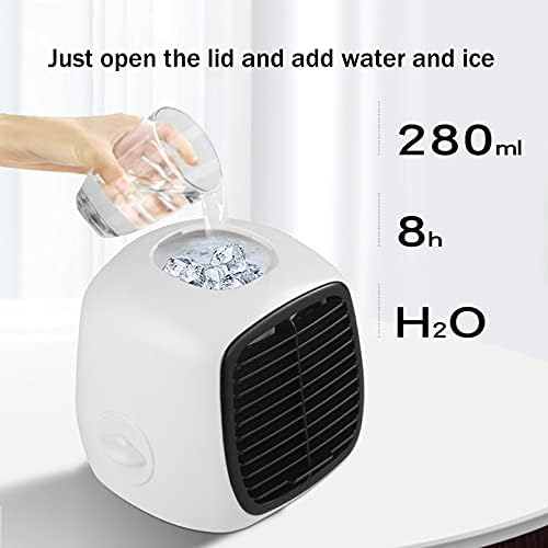Преносим Персонален климатик PMH, Вентилатора-охладител на въздуха 2 в 1, Вграден Тава за лед, Захранване от USB, безстепенно, Без температура, спалня/офис/на къмпинг