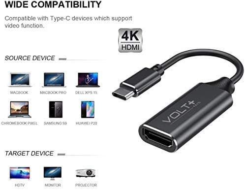 Комплект VOLT PLUS ТЕХНОЛОГИИ 4K, HDMI USB-C е съвместим с мултимедийните кабел Mercedes Sprinter 907, Освежава професионален адаптер с цифрово пълна изход 2160p, 60Hz!