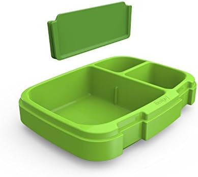 Bentgo Fresh Tray (зелен), с прозрачен капак - за многократна употреба контейнер за приготвяне на храна, която не съдържа BPA, на 4 отделения с вграден регулатор на порции за готвене на здравословни ястия у дома и в