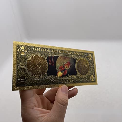 24-КАРАТОВО Злато Банкноти 1 Shiba Dogecoin Долар Дож Скъпа Монета Куче Спомен, Събиране, Подаръци, Занаяти Монети с Колекционерска стойност