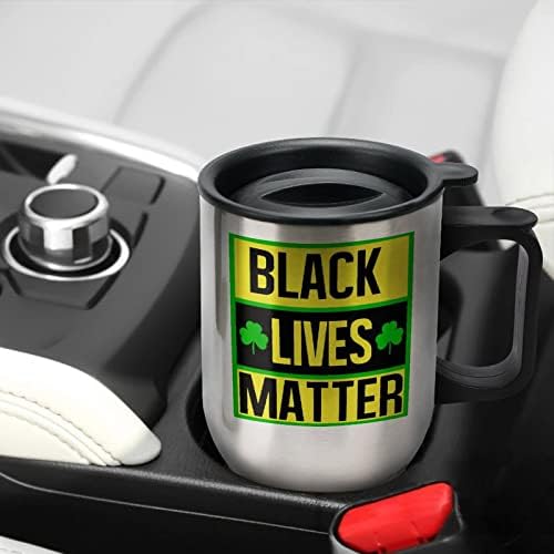Пътна Кафеена Чаша Black Lives Matter от Неръждаема Стомана с Вакуумна Изолация, Чаша с Капак и дръжка