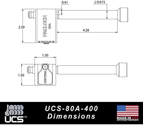 Заключване благополучно ремарке PACLOCK UCS-80A-400 купя в съответствие с американския закон, и болт с 5/8 за приемниците 4, цвят сребрист анодизиран. Стипца, 6-пинов цилиндър
