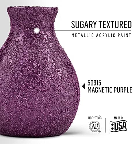 FolkArt, Текстурирани боя Magnetic Purple Sugar Металик Acrylic 2 ет. унция за вътрешни и външни работи със собствените си ръце, 50915