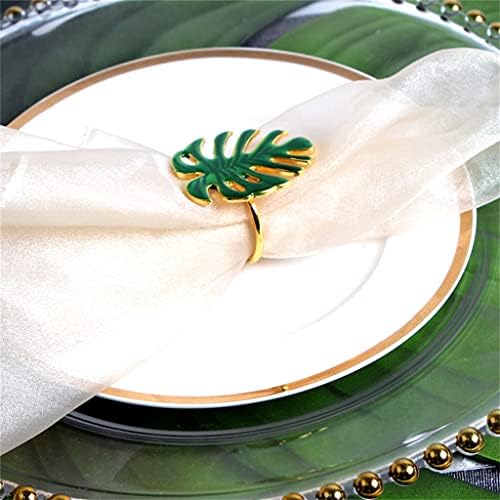 Салфетки RENSLAT от 6 теми, ресторант кърпички със зелени листа, Тканевое пръстен с катарама, Пръстен за вечеря в стил западна кухня, украса за салфетки в хотела (Цвят: A, размер: един размер)