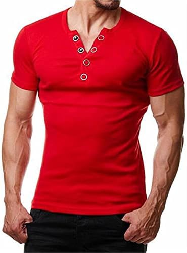 2023 Нова Мъжки Ежедневни Однотонная Горната Риза, Блуза С V-образно деколте, Обикновена Върховете на Копчета С ръкав Raglan, Блуза, Тениска За Гмуркане